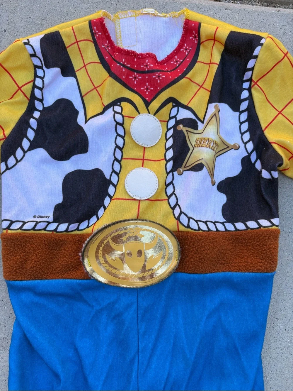 Cowboy Sheriff One-Piece Costume with Bright Blue Pants